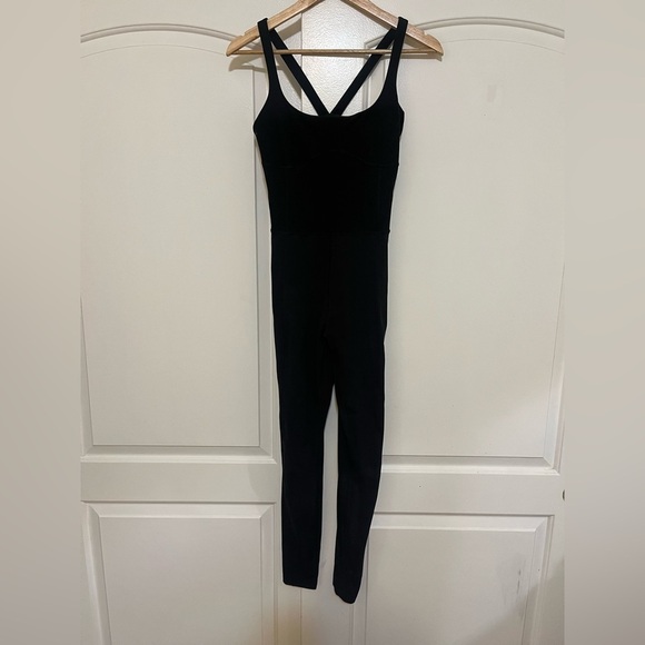 Vuori color block corset jumpsuit black knit - Picture 6 of 10